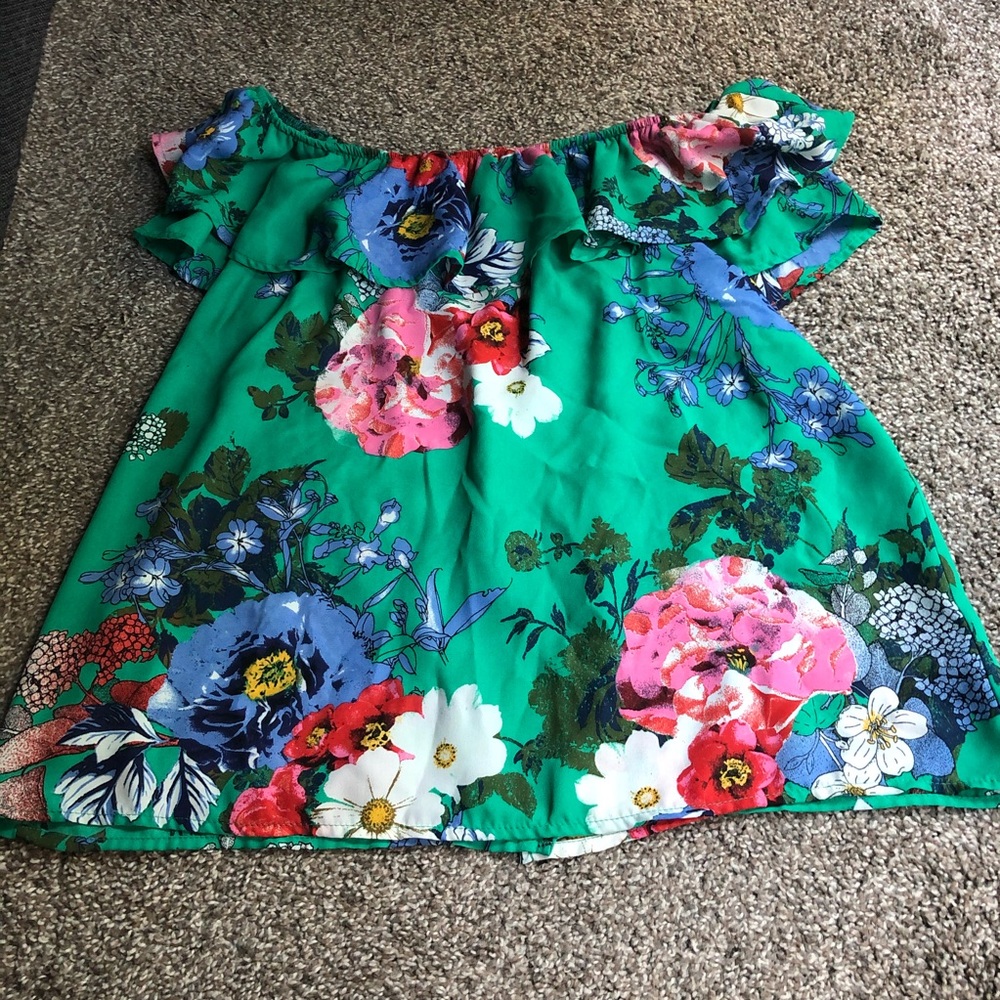 XHILARATION— Floral off the Shoulder Top